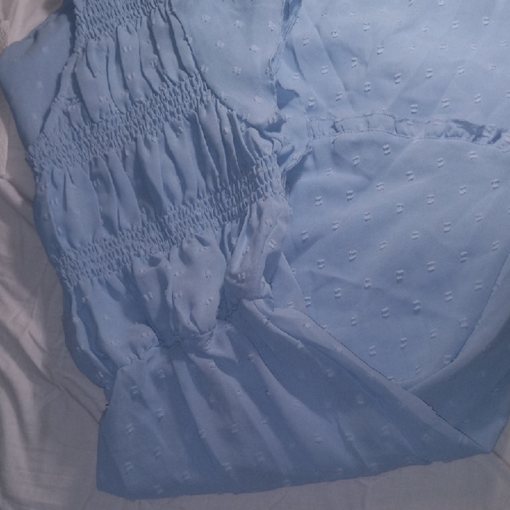 Light Blue Smocked Dress - Picture 6 of 6